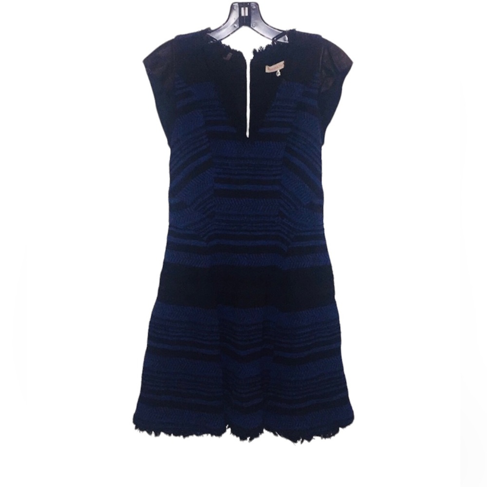 Rebecca Taylor black and blue soft tweed dress
